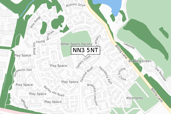 NN3 5NT map - large scale - OS Open Zoomstack (Ordnance Survey)