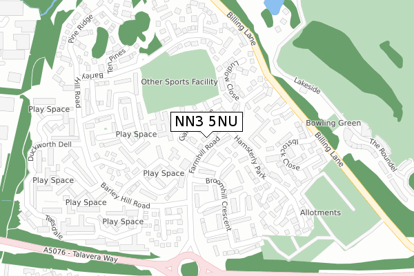 NN3 5NU map - large scale - OS Open Zoomstack (Ordnance Survey)