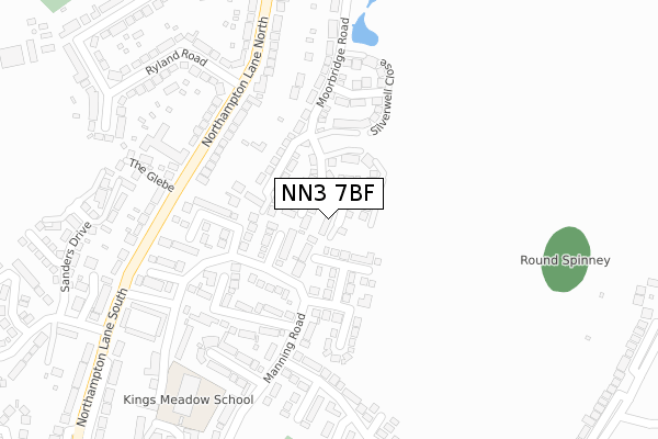 NN3 7BF map - large scale - OS Open Zoomstack (Ordnance Survey)