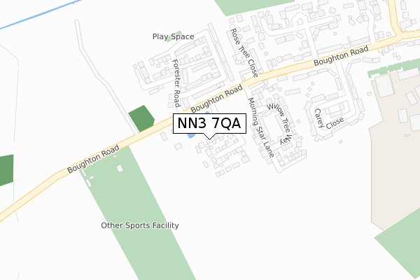 NN3 7QA map - large scale - OS Open Zoomstack (Ordnance Survey)