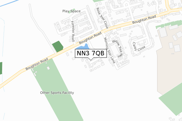 NN3 7QB map - large scale - OS Open Zoomstack (Ordnance Survey)