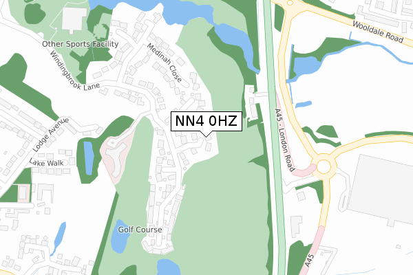 NN4 0HZ map - large scale - OS Open Zoomstack (Ordnance Survey)