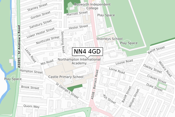 NN4 4GD map - large scale - OS Open Zoomstack (Ordnance Survey)