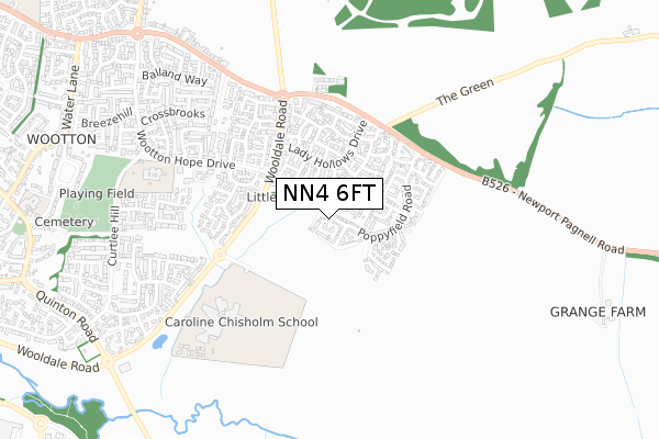 NN4 6FT map - small scale - OS Open Zoomstack (Ordnance Survey)