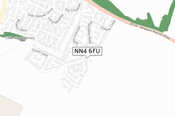 NN4 6FU map - large scale - OS Open Zoomstack (Ordnance Survey)