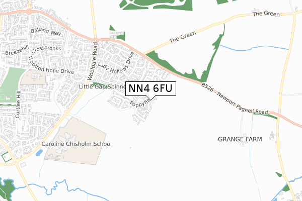 NN4 6FU map - small scale - OS Open Zoomstack (Ordnance Survey)