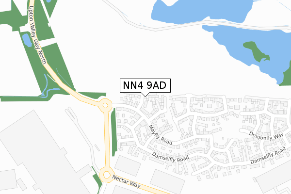 NN4 9AD map - large scale - OS Open Zoomstack (Ordnance Survey)