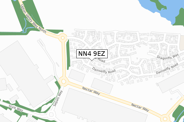 NN4 9EZ map - large scale - OS Open Zoomstack (Ordnance Survey)