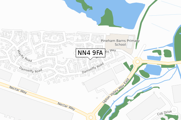 NN4 9FA map - large scale - OS Open Zoomstack (Ordnance Survey)