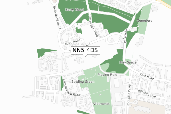 NN5 4DS map - large scale - OS Open Zoomstack (Ordnance Survey)