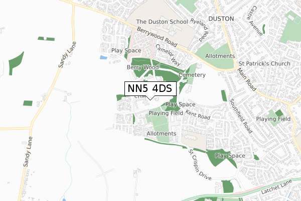 NN5 4DS map - small scale - OS Open Zoomstack (Ordnance Survey)