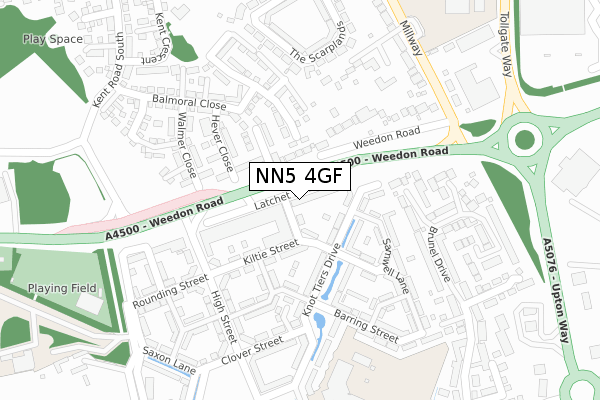 NN5 4GF map - large scale - OS Open Zoomstack (Ordnance Survey)