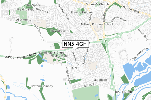 NN5 4GH map - small scale - OS Open Zoomstack (Ordnance Survey)