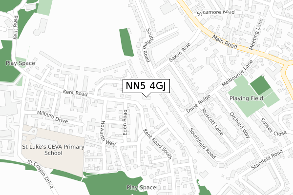 NN5 4GJ map - large scale - OS Open Zoomstack (Ordnance Survey)