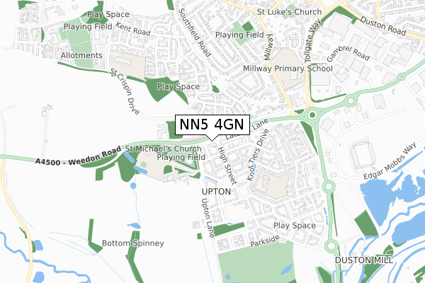 NN5 4GN map - small scale - OS Open Zoomstack (Ordnance Survey)