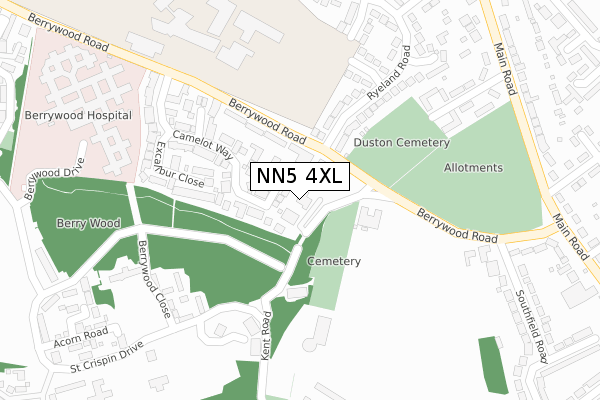 NN5 4XL map - large scale - OS Open Zoomstack (Ordnance Survey)