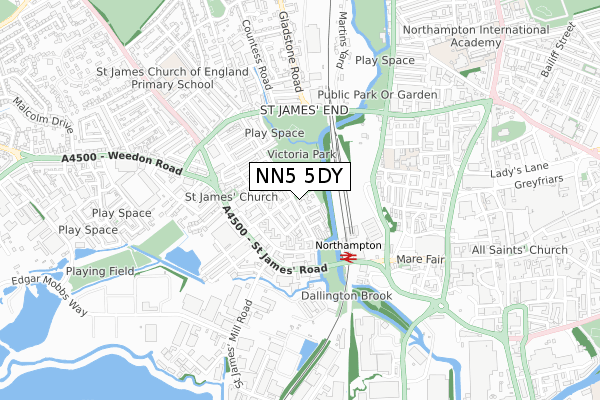 NN5 5DY map - small scale - OS Open Zoomstack (Ordnance Survey) NN5 5DY map - small scale - OS Open Zoomstack (Ordnance Survey)