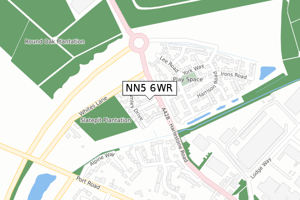 NN5 6WR map - large scale - OS Open Zoomstack (Ordnance Survey)