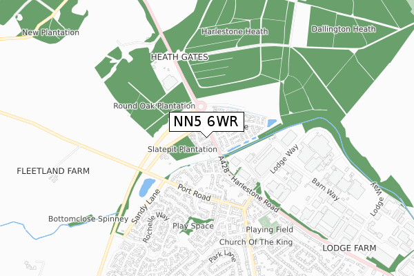 NN5 6WR map - small scale - OS Open Zoomstack (Ordnance Survey)