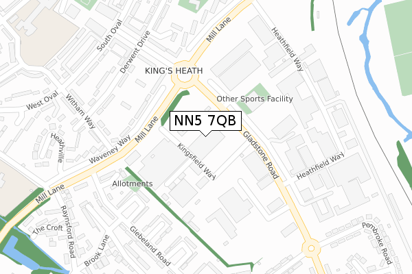 NN5 7QB map - large scale - OS Open Zoomstack (Ordnance Survey)