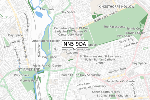 NN5 9DA map - small scale - OS Open Zoomstack (Ordnance Survey)