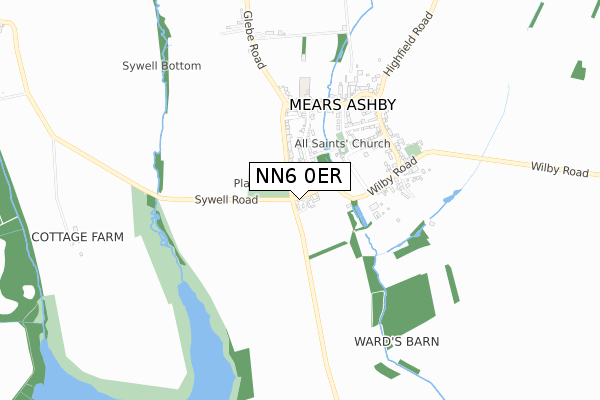 NN6 0ER map - small scale - OS Open Zoomstack (Ordnance Survey)