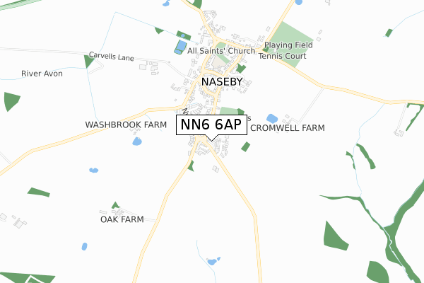 NN6 6AP map - small scale - OS Open Zoomstack (Ordnance Survey)