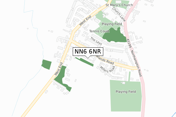 NN6 6NR map - large scale - OS Open Zoomstack (Ordnance Survey)