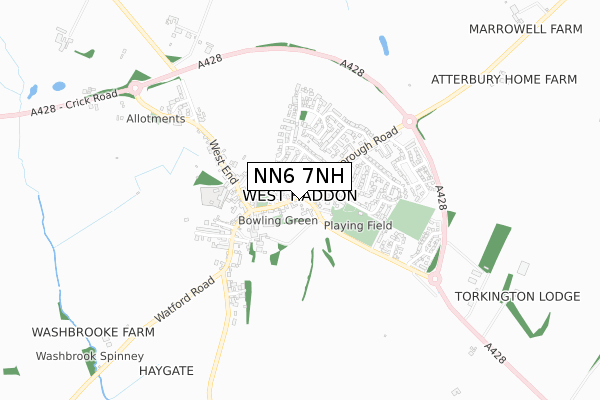 NN6 7NH map - small scale - OS Open Zoomstack (Ordnance Survey)