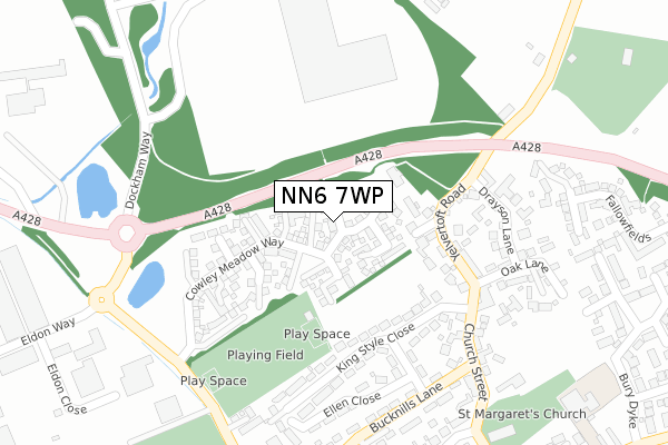 NN6 7WP map - large scale - OS Open Zoomstack (Ordnance Survey)