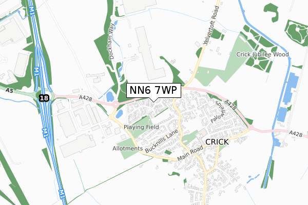 NN6 7WP map - small scale - OS Open Zoomstack (Ordnance Survey)