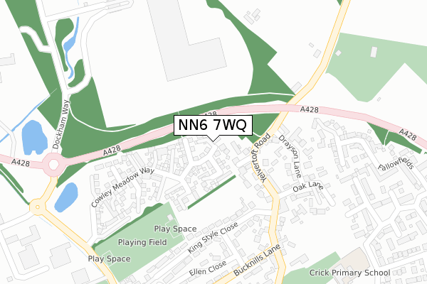 NN6 7WQ map - large scale - OS Open Zoomstack (Ordnance Survey)