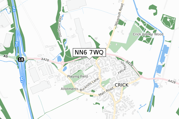 NN6 7WQ map - small scale - OS Open Zoomstack (Ordnance Survey)
