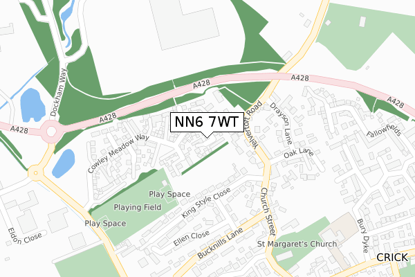 NN6 7WT map - large scale - OS Open Zoomstack (Ordnance Survey)