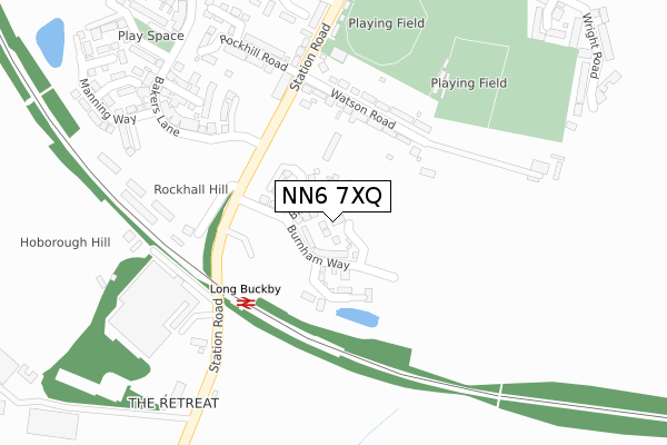 NN6 7XQ map - large scale - OS Open Zoomstack (Ordnance Survey)