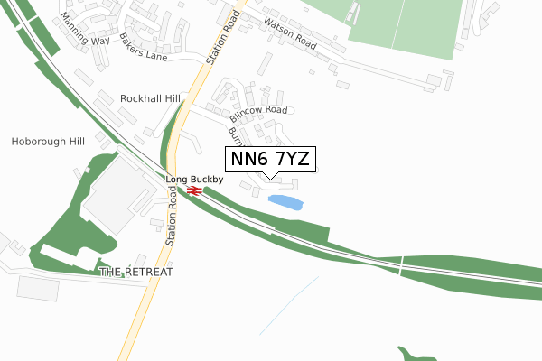 NN6 7YZ map - large scale - OS Open Zoomstack (Ordnance Survey)