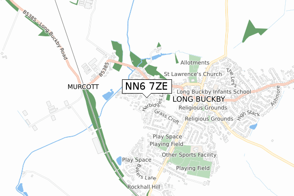 NN6 7ZE map - small scale - OS Open Zoomstack (Ordnance Survey)
