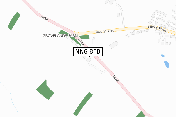 NN6 8FB map - large scale - OS Open Zoomstack (Ordnance Survey)