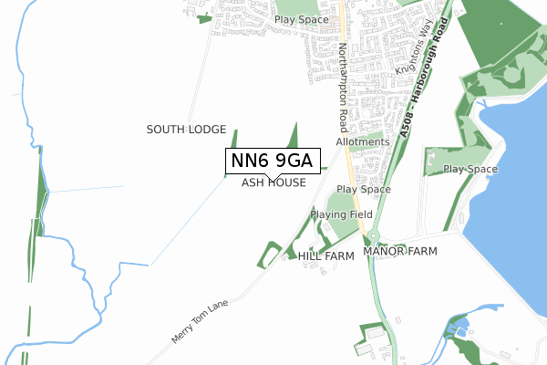 NN6 9GA map - small scale - OS Open Zoomstack (Ordnance Survey)