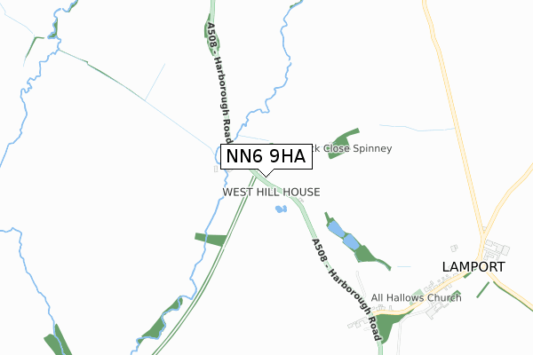 NN6 9HA map - small scale - OS Open Zoomstack (Ordnance Survey)