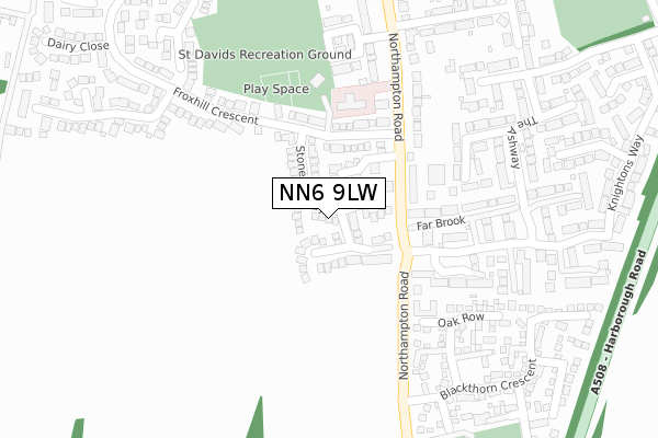 NN6 9LW map - large scale - OS Open Zoomstack (Ordnance Survey)