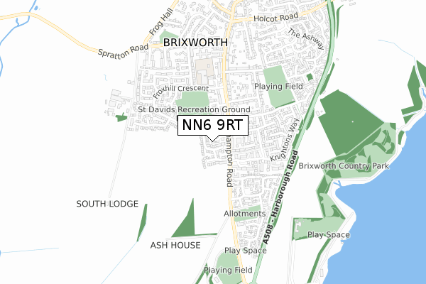 NN6 9RT map - small scale - OS Open Zoomstack (Ordnance Survey)