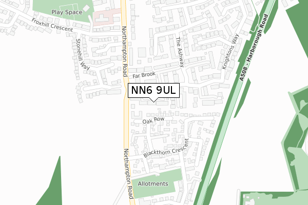 NN6 9UL map - large scale - OS Open Zoomstack (Ordnance Survey)