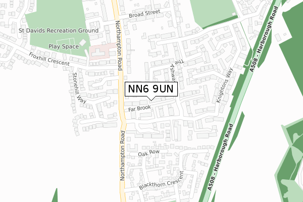 NN6 9UN map - large scale - OS Open Zoomstack (Ordnance Survey)