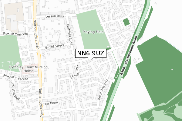 NN6 9UZ map - large scale - OS Open Zoomstack (Ordnance Survey)