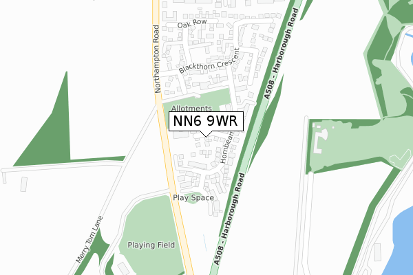 NN6 9WR map - large scale - OS Open Zoomstack (Ordnance Survey)