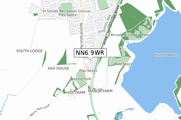 NN6 9WR map - small scale - OS Open Zoomstack (Ordnance Survey)