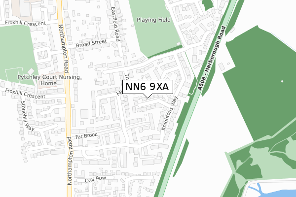 NN6 9XA map - large scale - OS Open Zoomstack (Ordnance Survey)