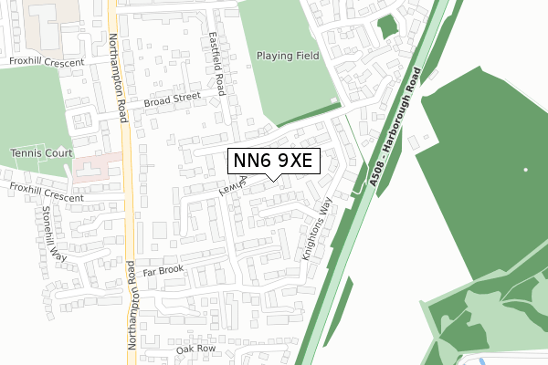 NN6 9XE map - large scale - OS Open Zoomstack (Ordnance Survey)
