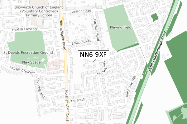 NN6 9XF map - large scale - OS Open Zoomstack (Ordnance Survey)